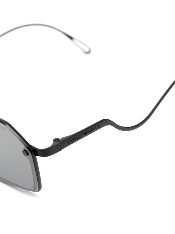 Emporio Armani Rimless geometric frame Sunglasses Farfetch