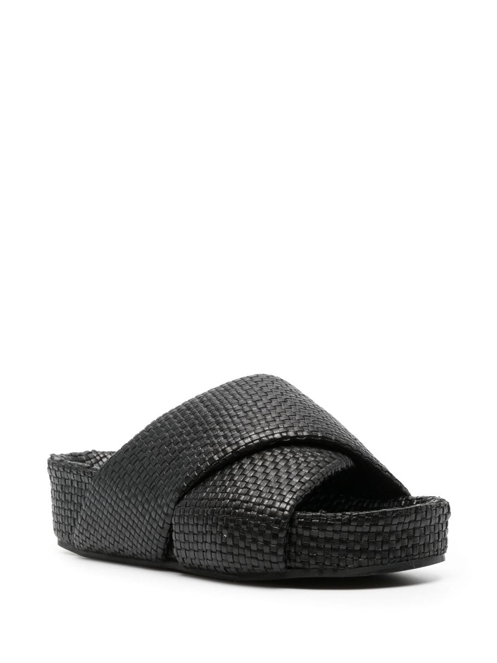 St. Agni Slippers met plateauzool - Zwart