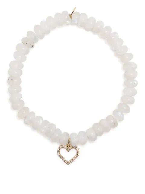 Sydney Evan pulsera en oro amarillo de 14kt con diamantes y piedra de luna