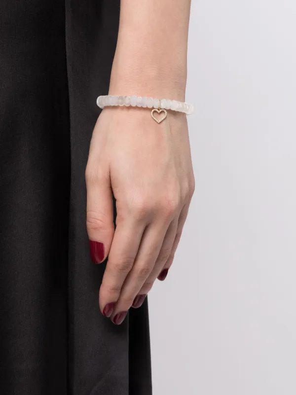 Sydney Evan 14kt Yellow Gold Diamond And Moonstone Bracelet