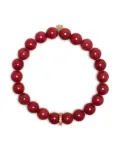 Sydney Evan 14kt yellow gold sapphire and jade bead bracelet - Red