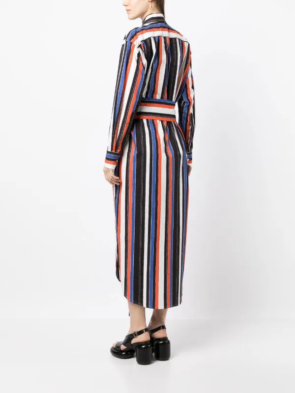 Vertical striped best sale midi dress