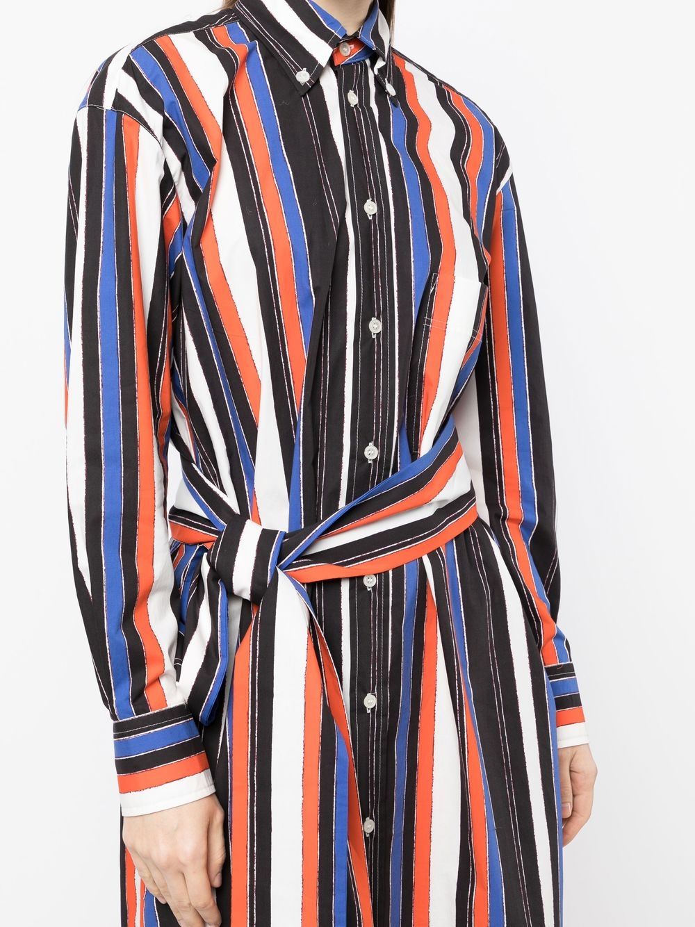 Shop Plan C Vertical-stripe Midi Dress In Blau