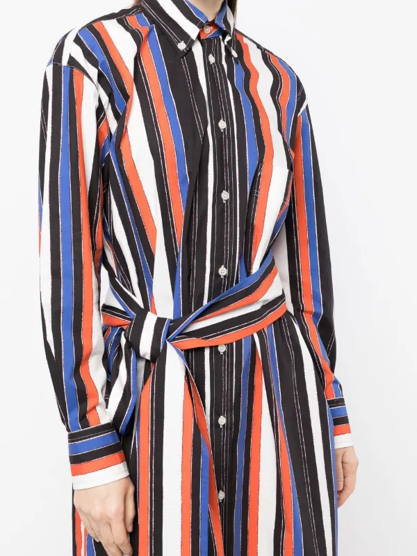 Vertical stripe cheap midi dress