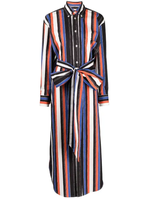 Plan C vertical-stripe midi dress