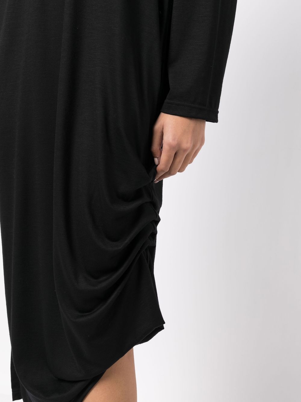 Yohji Yamamoto Holed Gather long-sleeve Dress - Farfetch