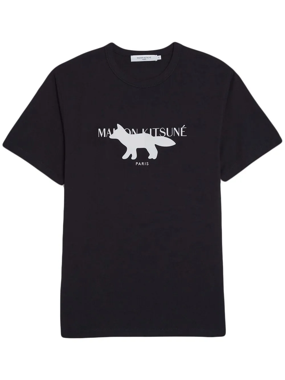 Maison Kitsuné Profile Fox Print Cotton Jersey T-shirt In Black