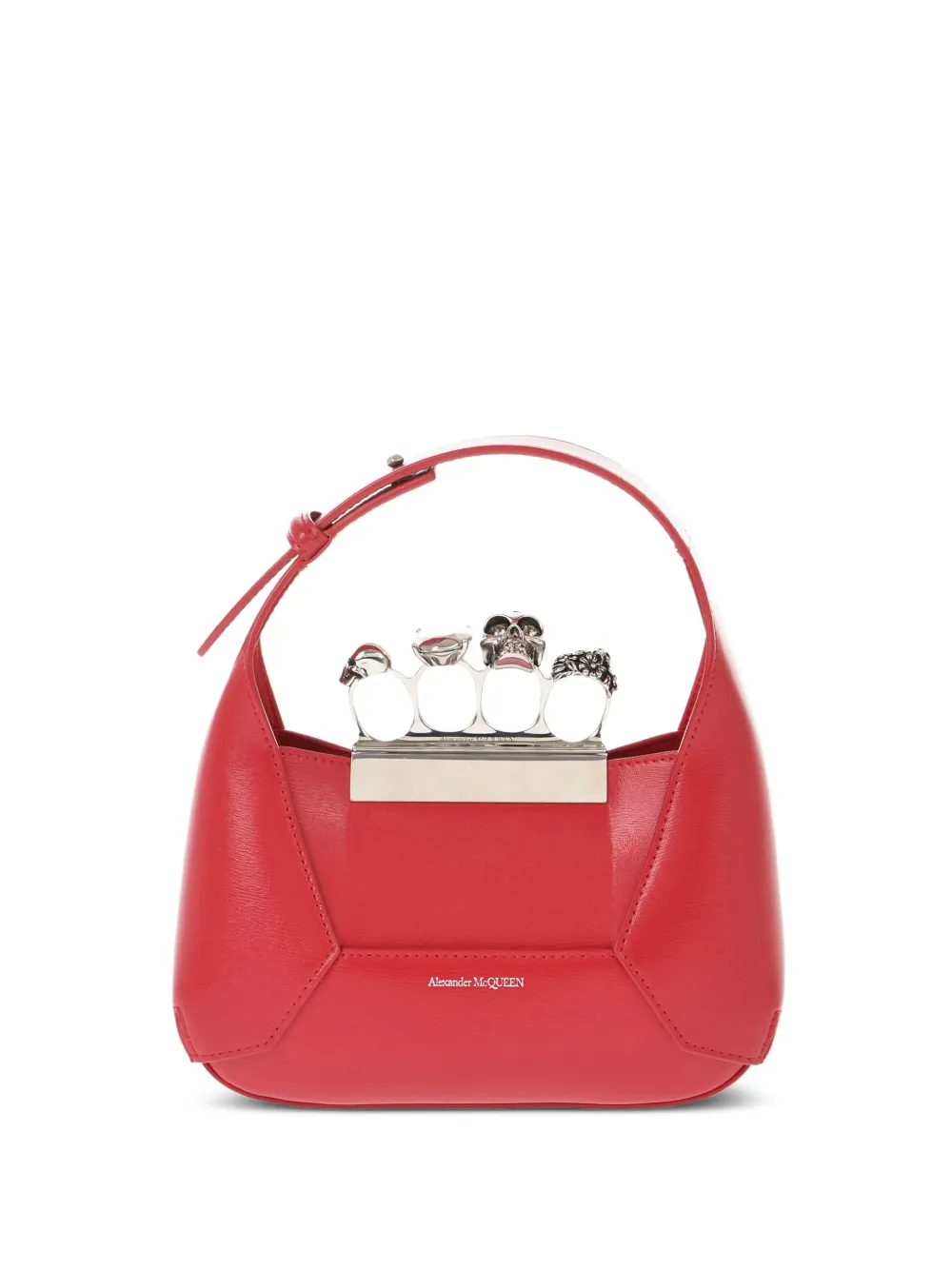 Alexander McQueen The Jewelled Hobo leather mini bag | Red | Image 1