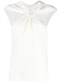 Stella McCartney ring-hardware cold-shoulder T-shirt - White