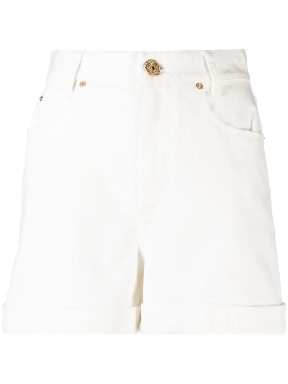 

Balmain shorts con tiro alto - Blanco