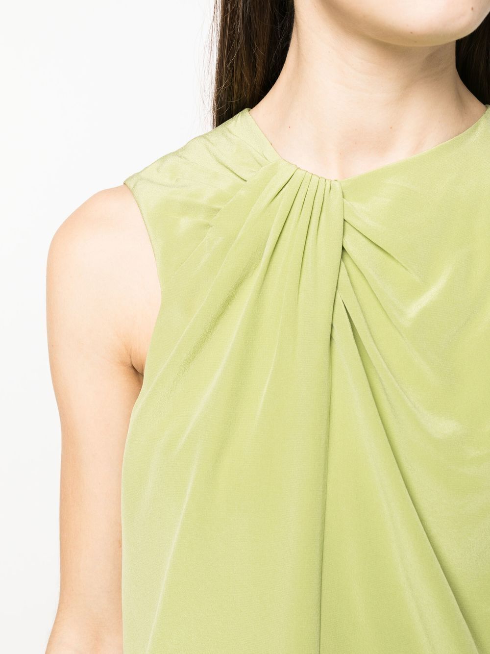 Shop 's Max Mara Asymmetric-sleeve Silk T-shirt In Green