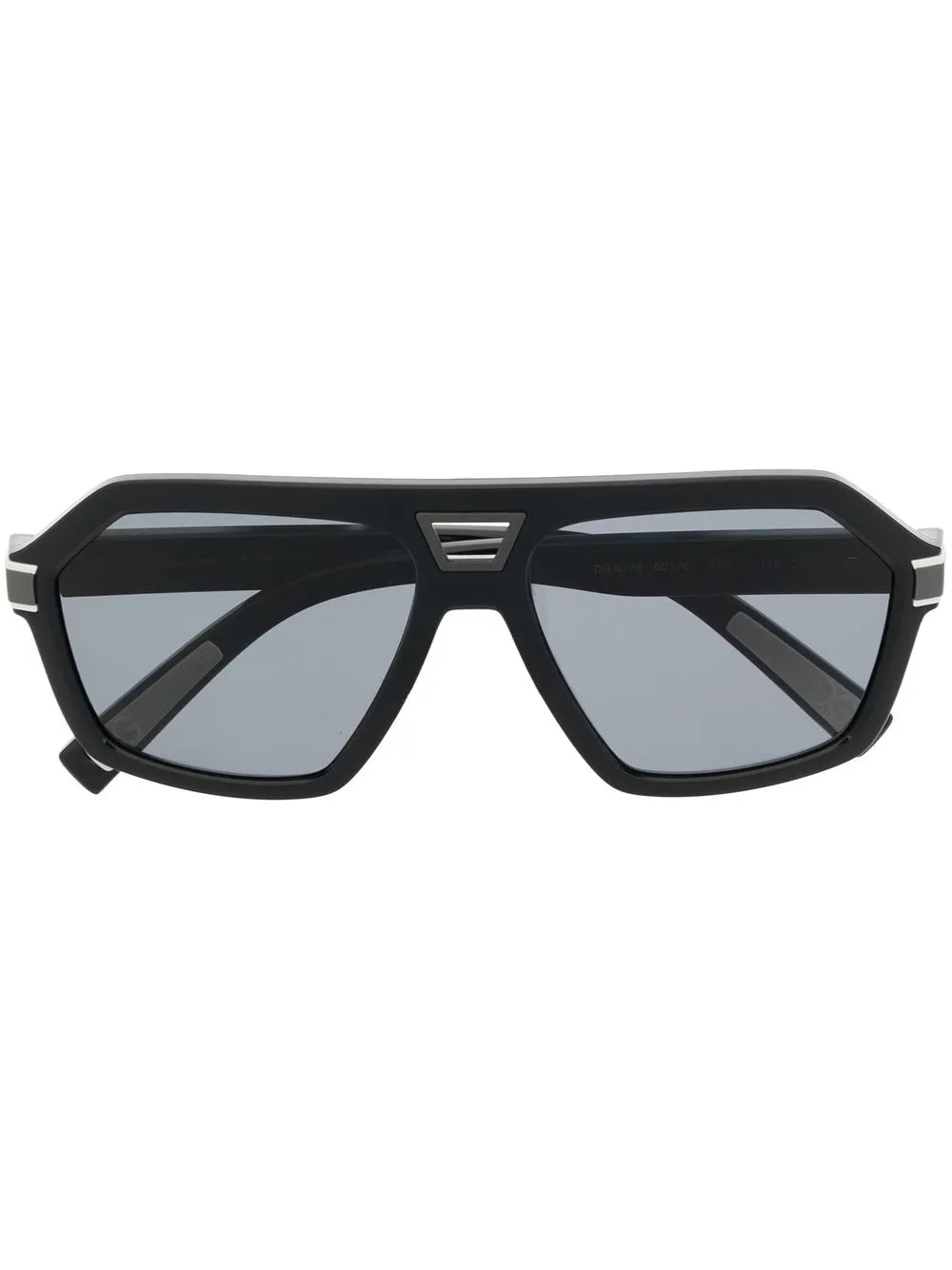

Dolce & Gabbana Eyewear double-bridge geometric-frame sunglasses - Black