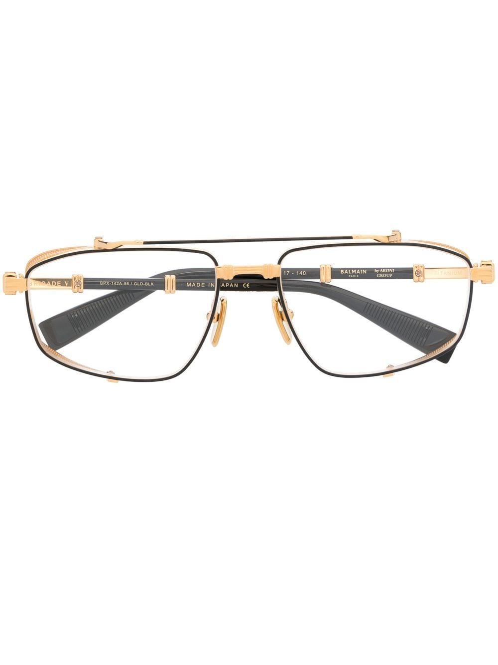 Balmain Eyewear two-tone pilot-frame glasses - Black