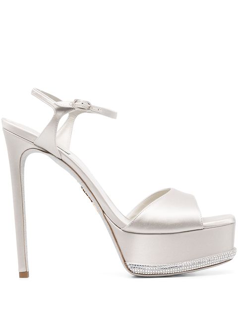 René Caovilla Anastasia crystal 150mm sandals