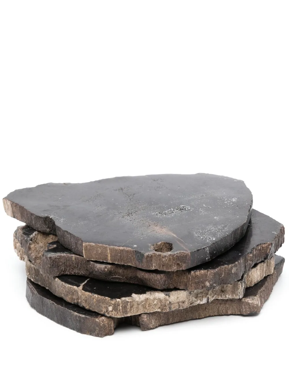 Soho Home Balfern petrified wood set of four coasters | Black | Image 1