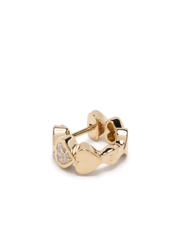 Sydney Evan Gold & Heart Diamond Huggie