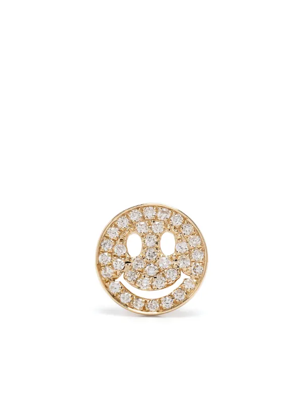 Smiley face stud earrings top