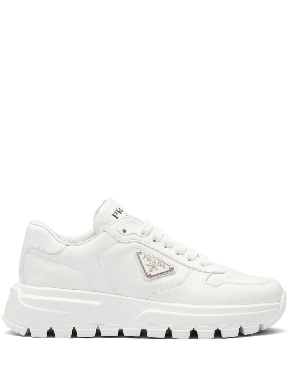 PRADA TRIANGLE-LOGO LACE-UP SNEAKERS 