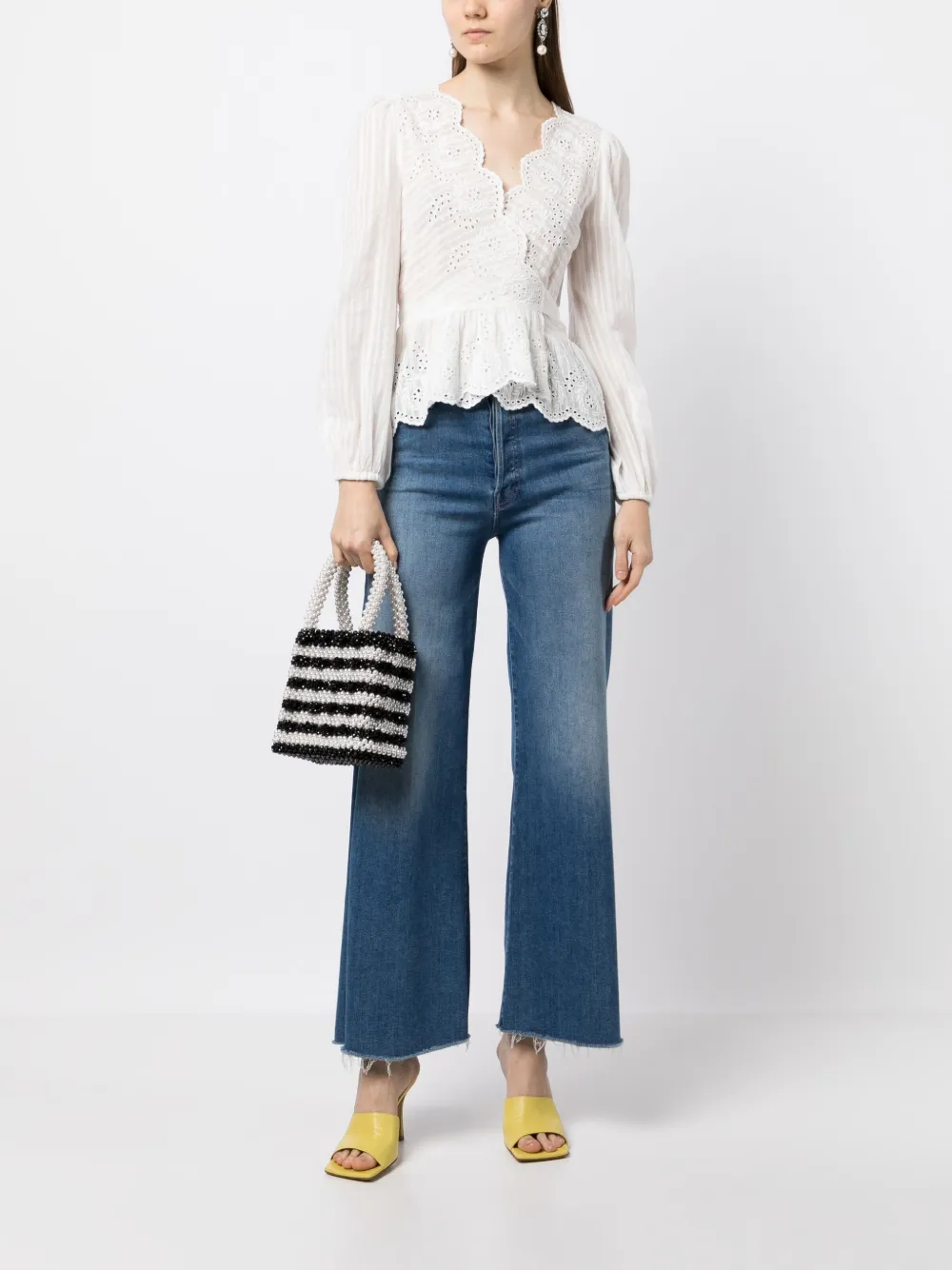LoveShackFancy Broderie anglaise blouse - Wit