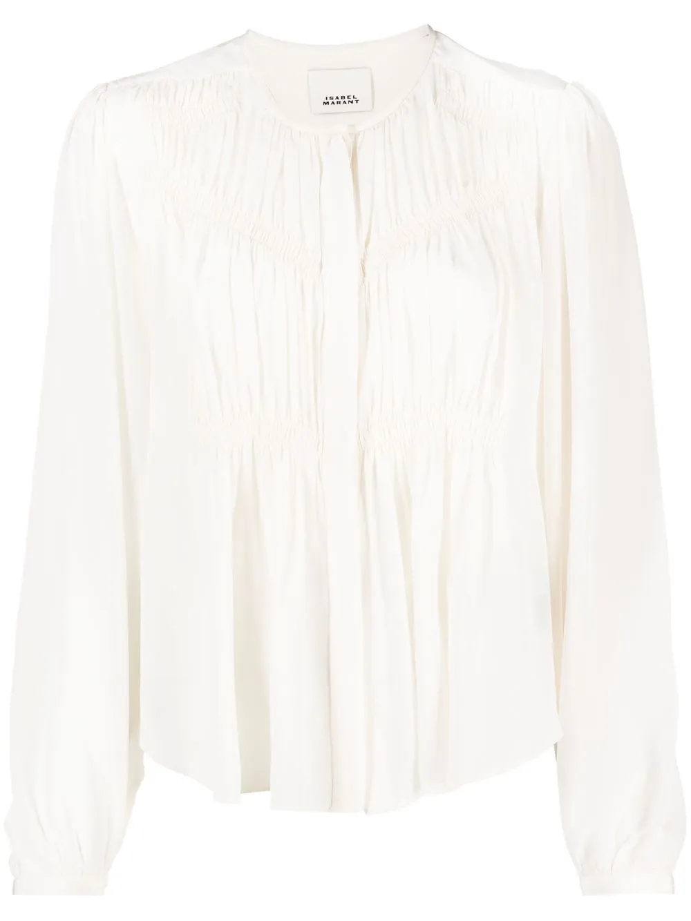 

Isabel Marant ruched balloon-sleeve silk blouse - White