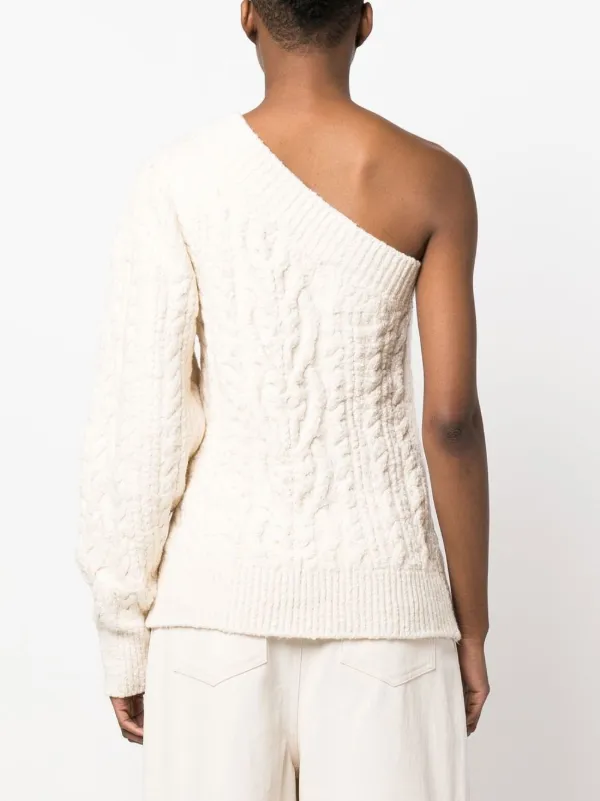 One shoulder white online jumper