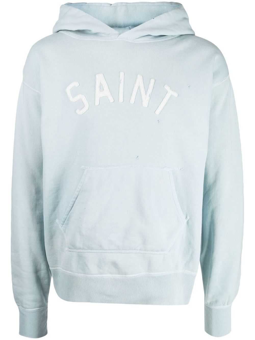 Saint Mxxxxxx Embroidered Cotton Hoodie In Blue