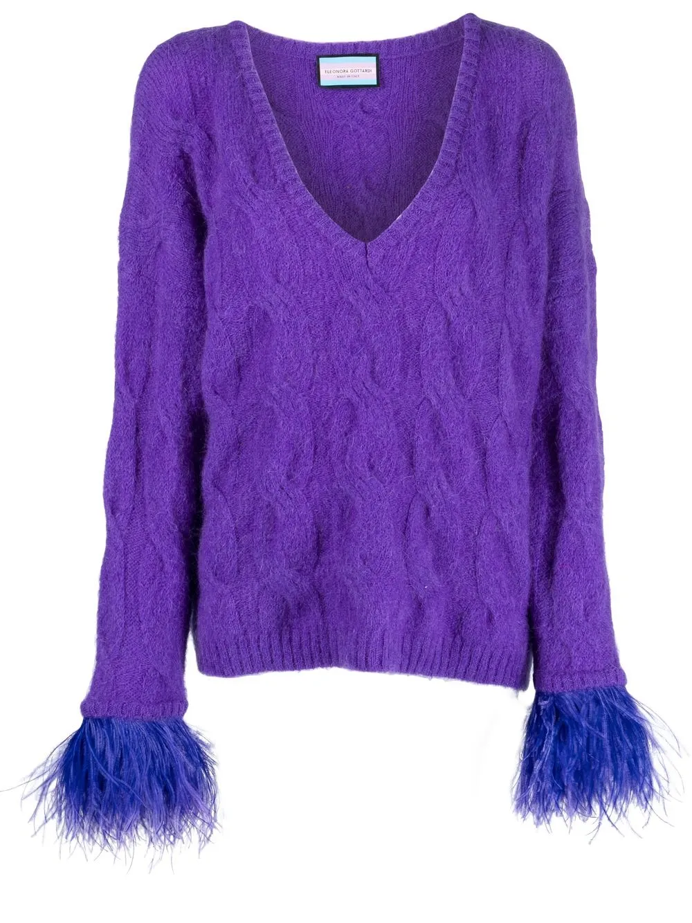

Eleonora Gottardi feather-trim jumper - Purple