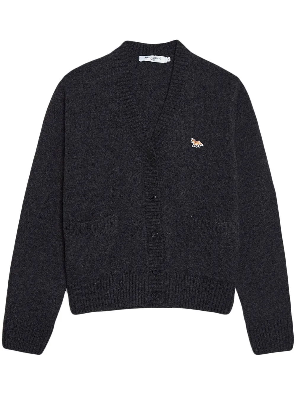 

Maison Kitsuné baby fox patch-detail cardigan - Grey