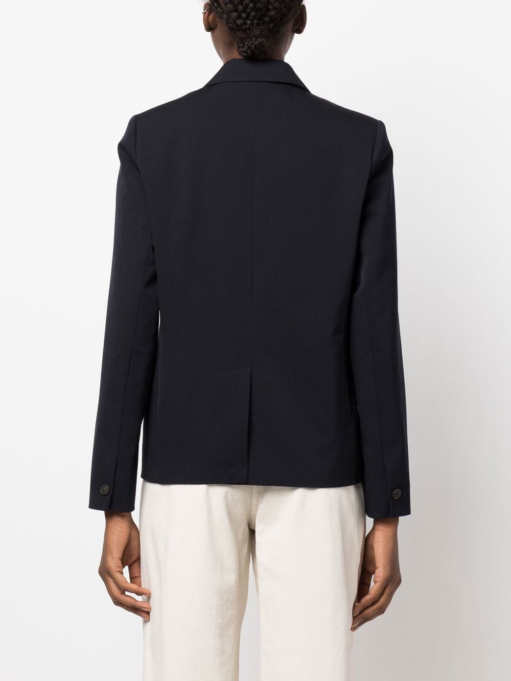 Shop Apc Double-breasted Jacket In Blue