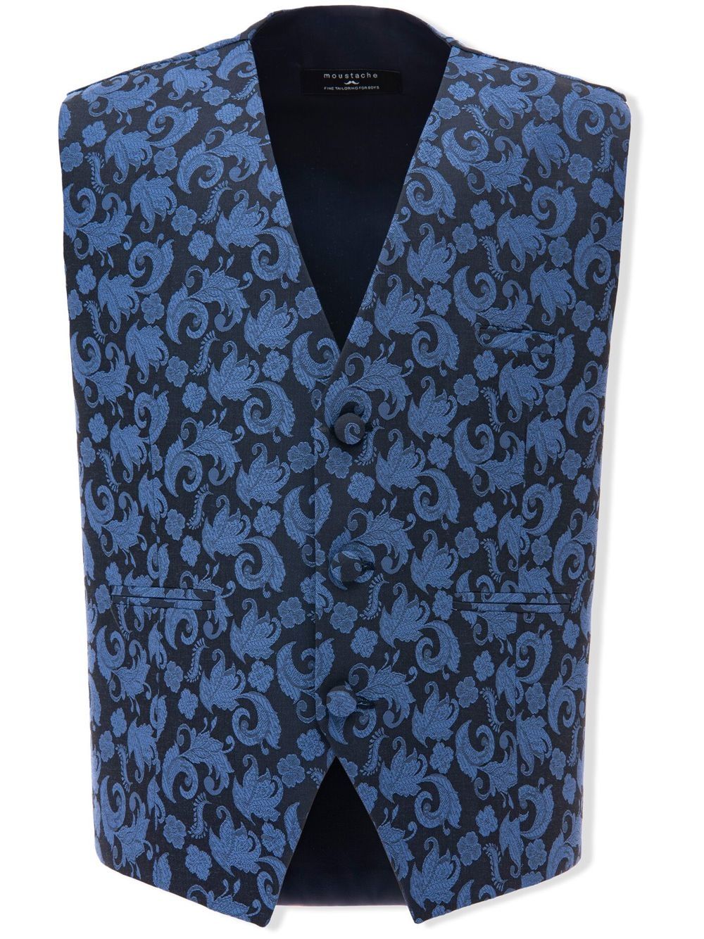 Shop Moustache Baroque-print Waistcoat Set In Blue