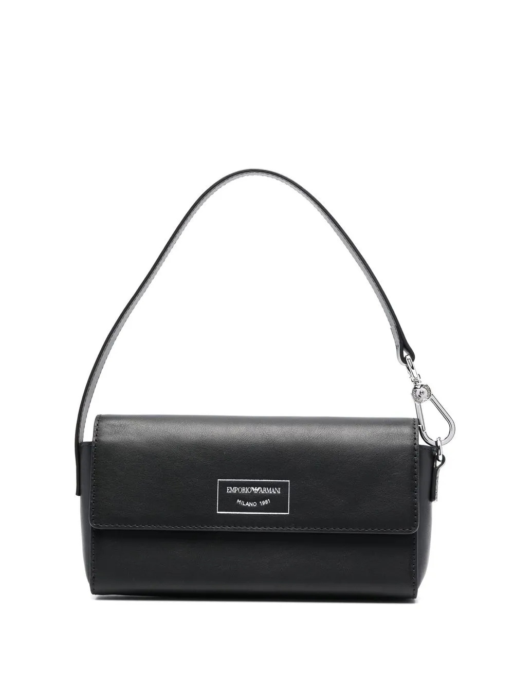

Emporio Armani logo-plaque leather shoulder bag - Black