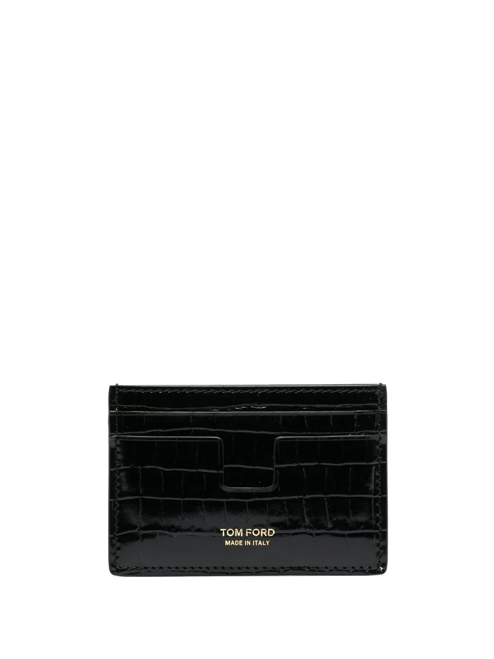 

TOM FORD logo print leather cardholder - Black