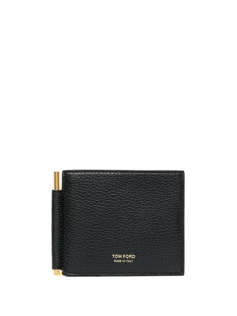 Shop Tom Ford Money Clip Leather Wallet In Black