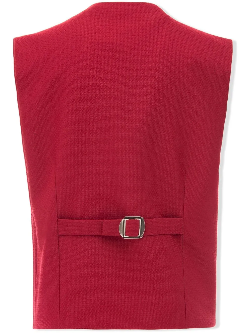 Moustache Textured Waistcoat Set In Red