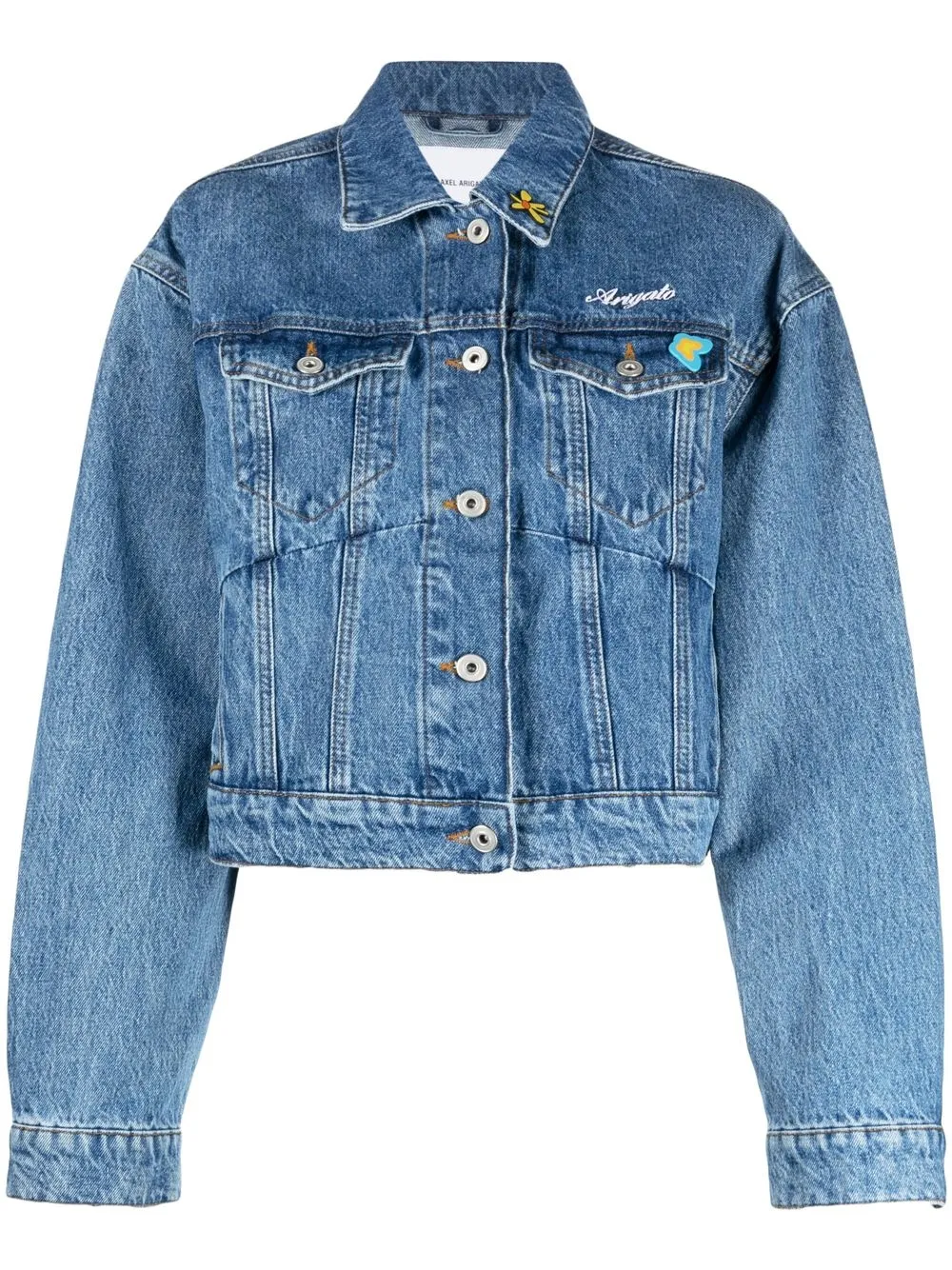 

Axel Arigato Rome logo-embroidered denim jacket - Blue