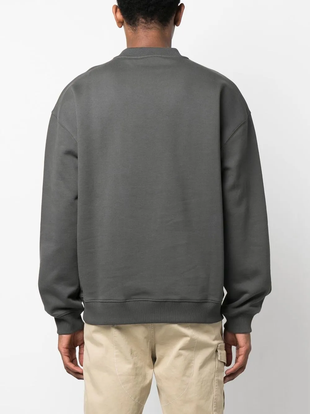 Shop Axel Arigato Logo Crew-neck Sweatshirt In Grey