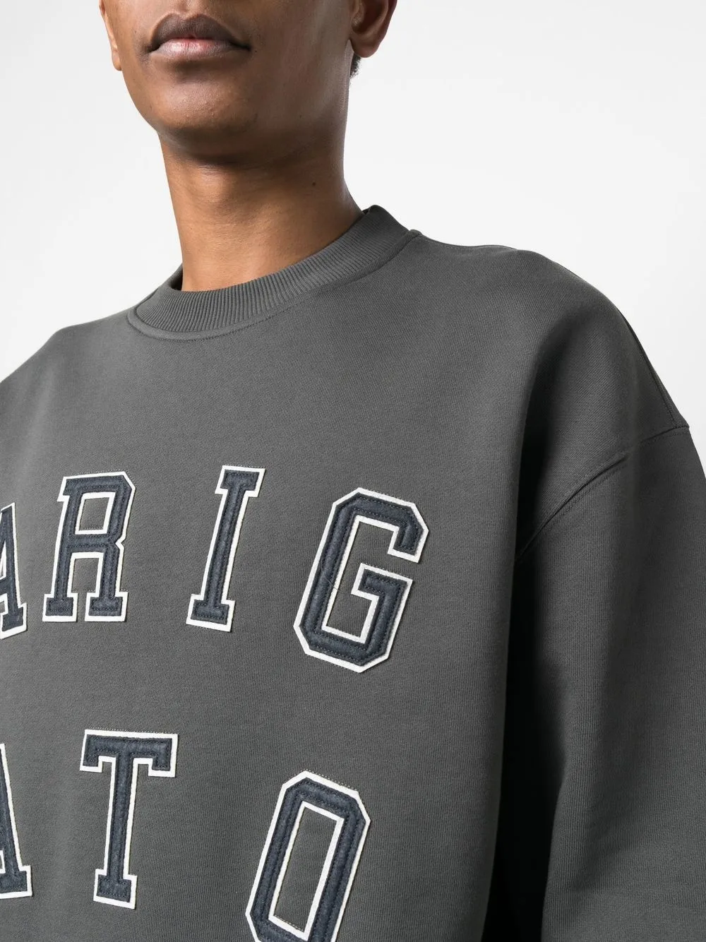 Shop Axel Arigato Logo Crew-neck Sweatshirt In Grey