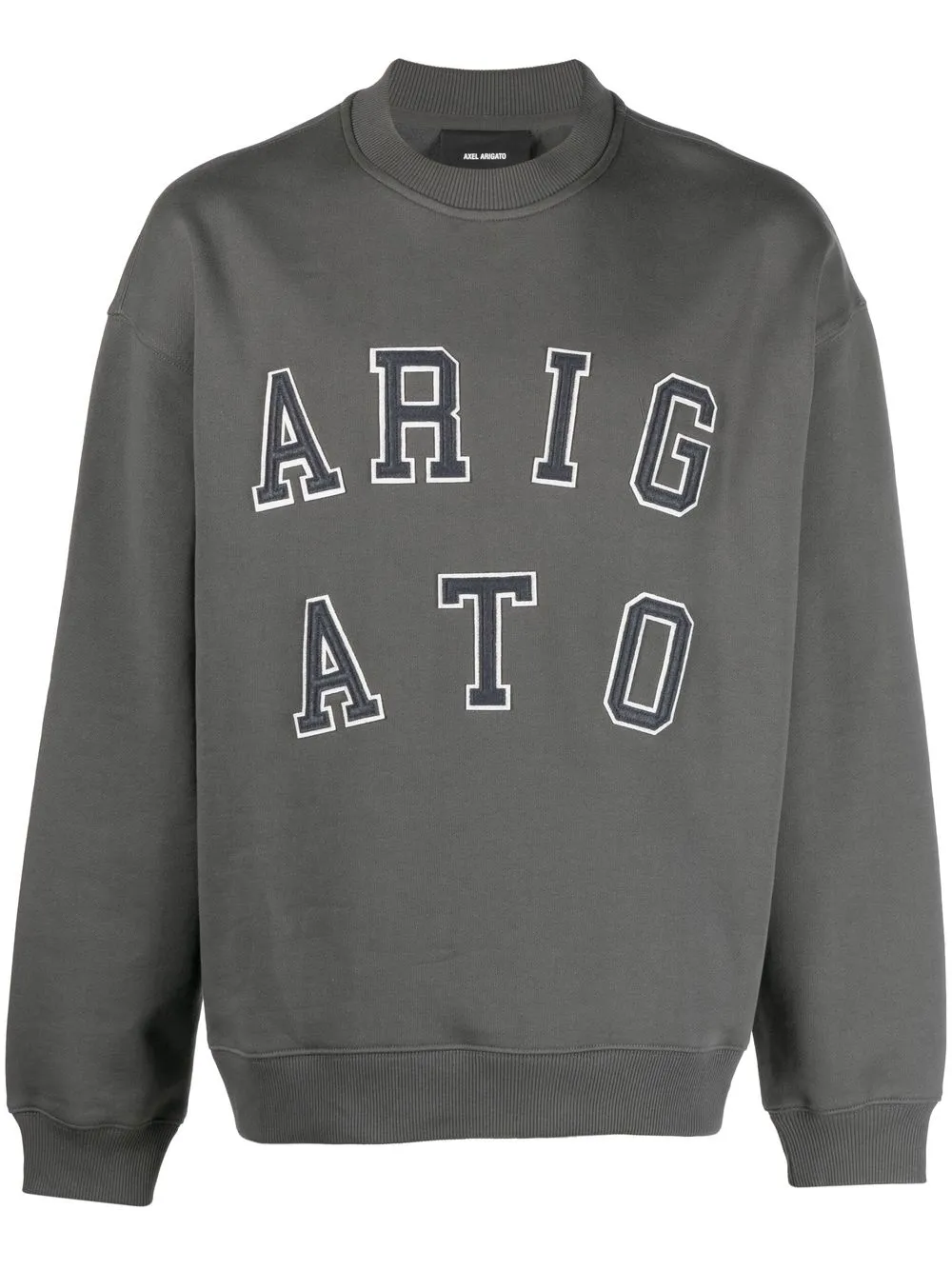 Shop Axel Arigato Logo Crew-neck Sweatshirt In Grey