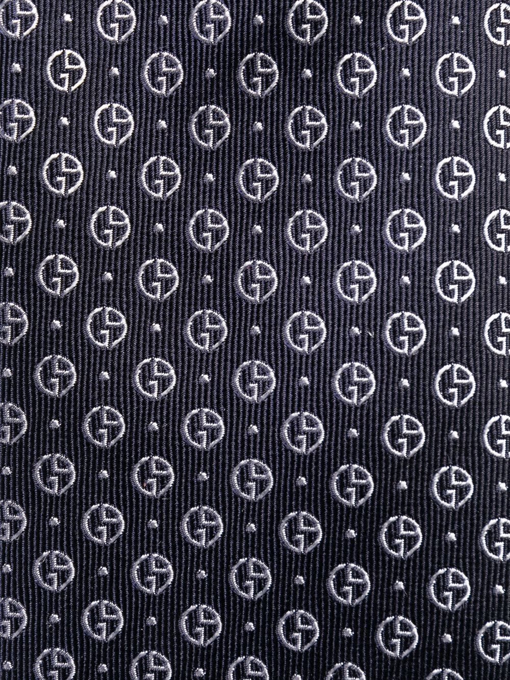 Shop Giorgio Armani Monogram-pattern Silk Tie In Blau