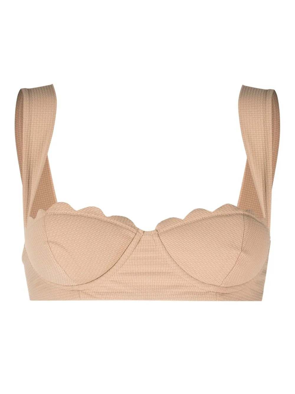 

Marysia scalloped-edge detail bikini top - Neutrals