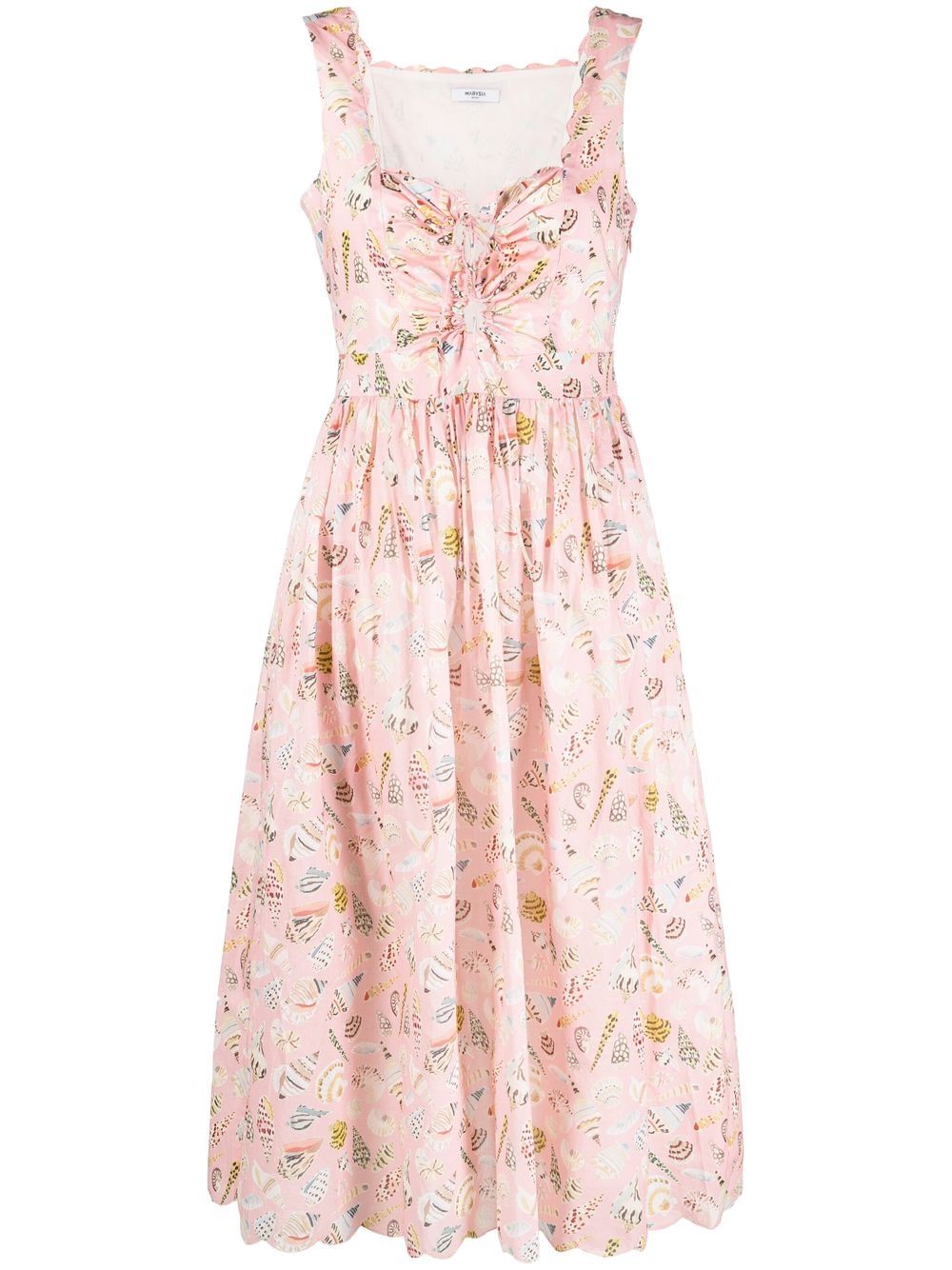 

Marysia Tradd shell-print midi dress - Pink