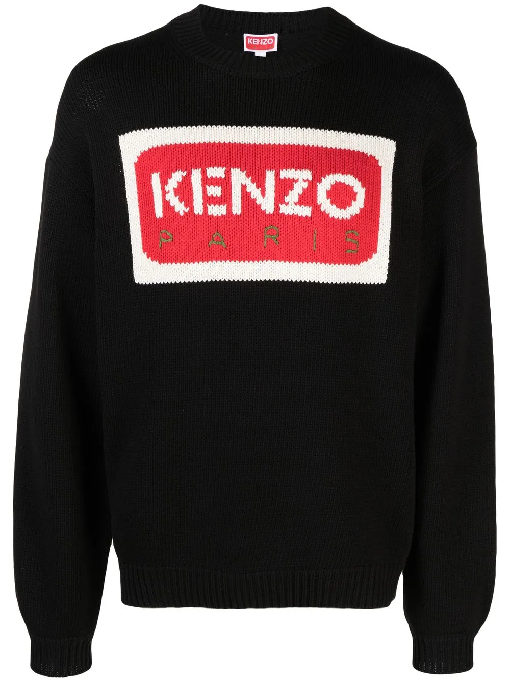

Kenzo logo intarsia crew neck jumper - Black