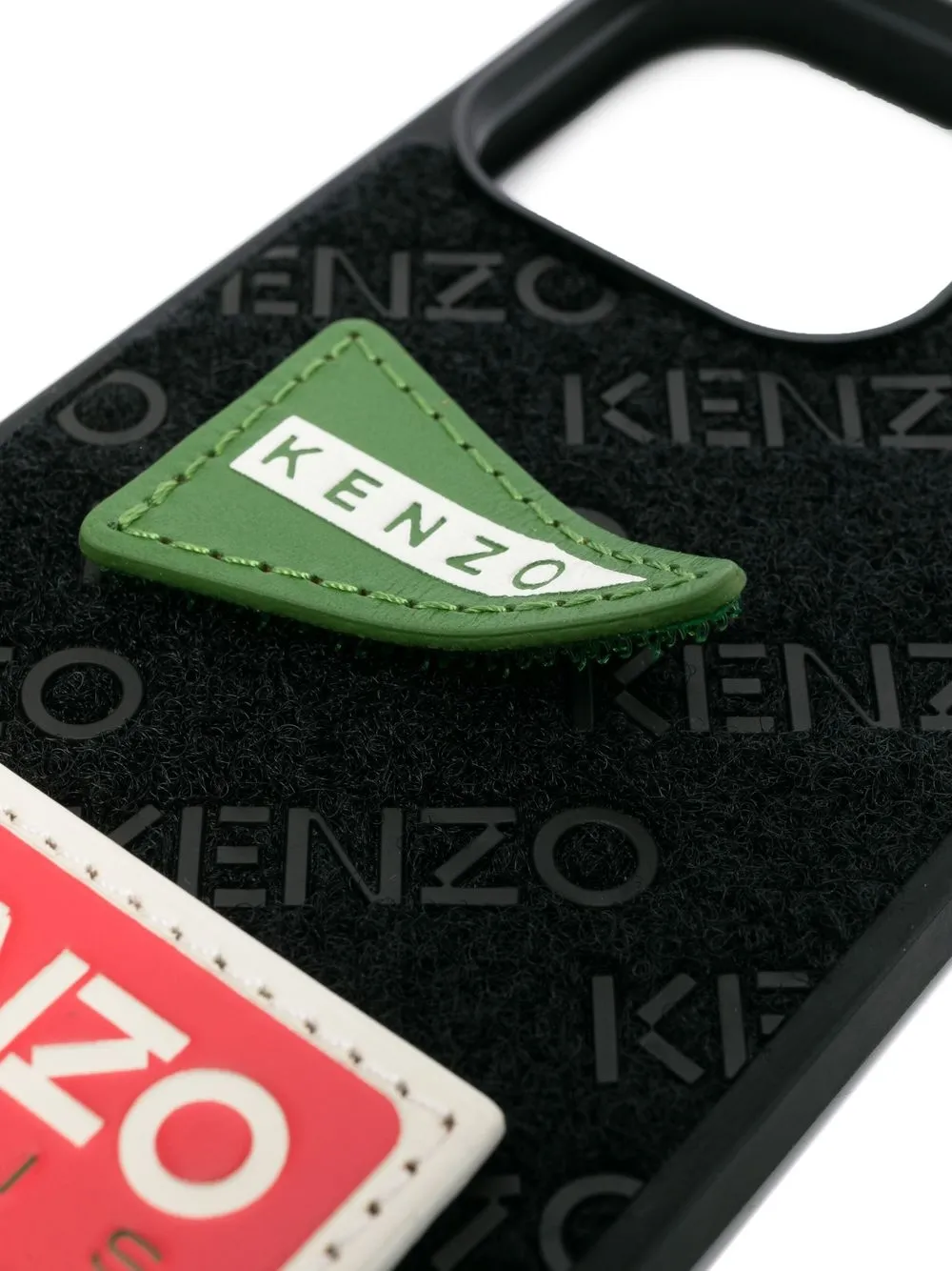 Shop Kenzo Touch-strap Logo-patch Iphone 14 Pro Case In Black