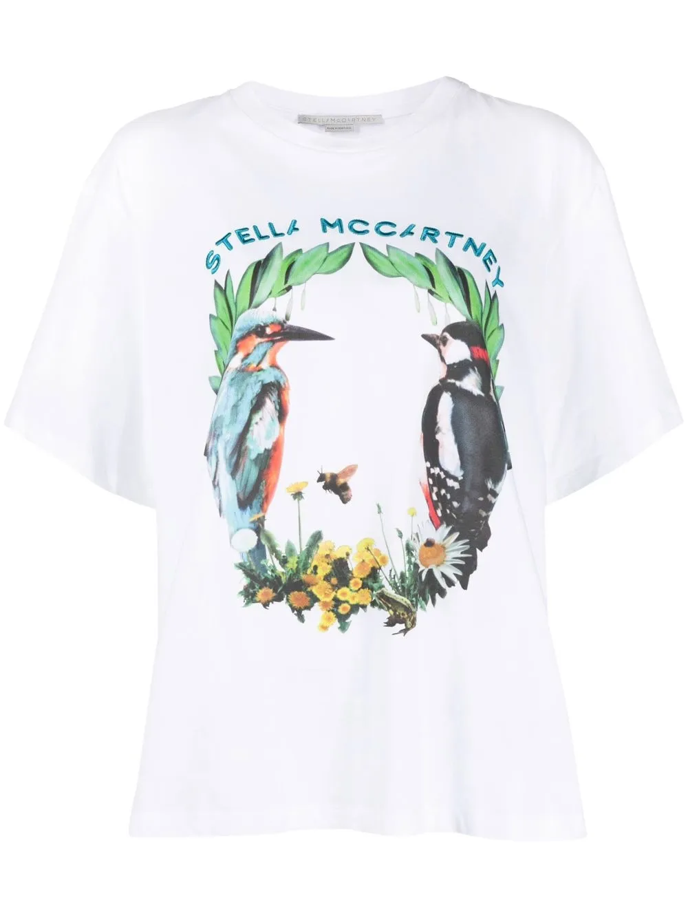 Stella Mccartney Graphic-print Logo-embroidered T-shirt In White