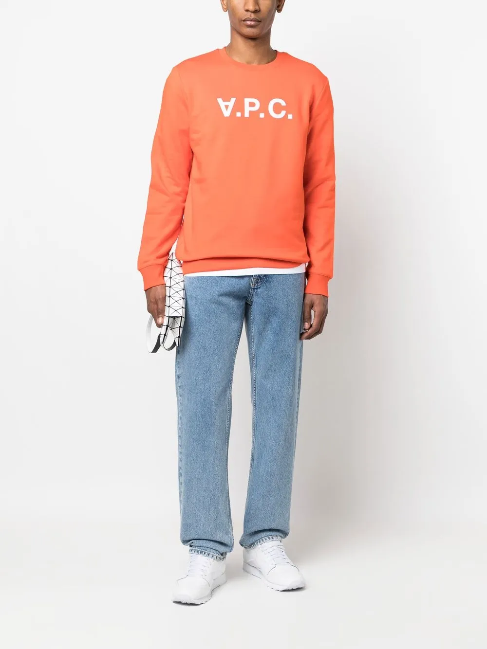 A.P.C. Sweater met logoprint - Oranje