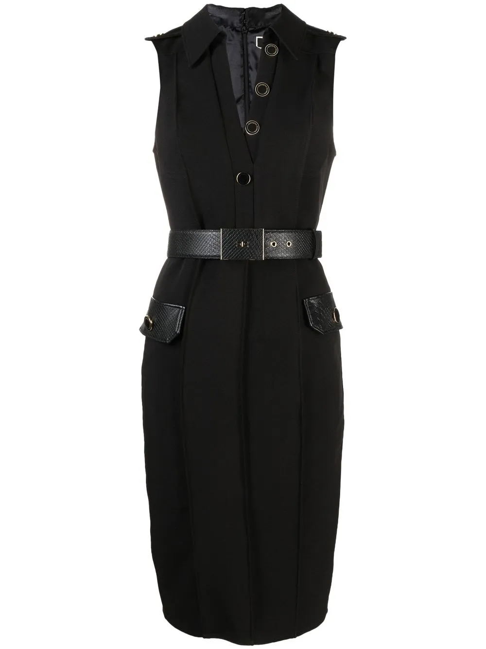 

Elisabetta Franchi belted sleeveless midi dress - Black