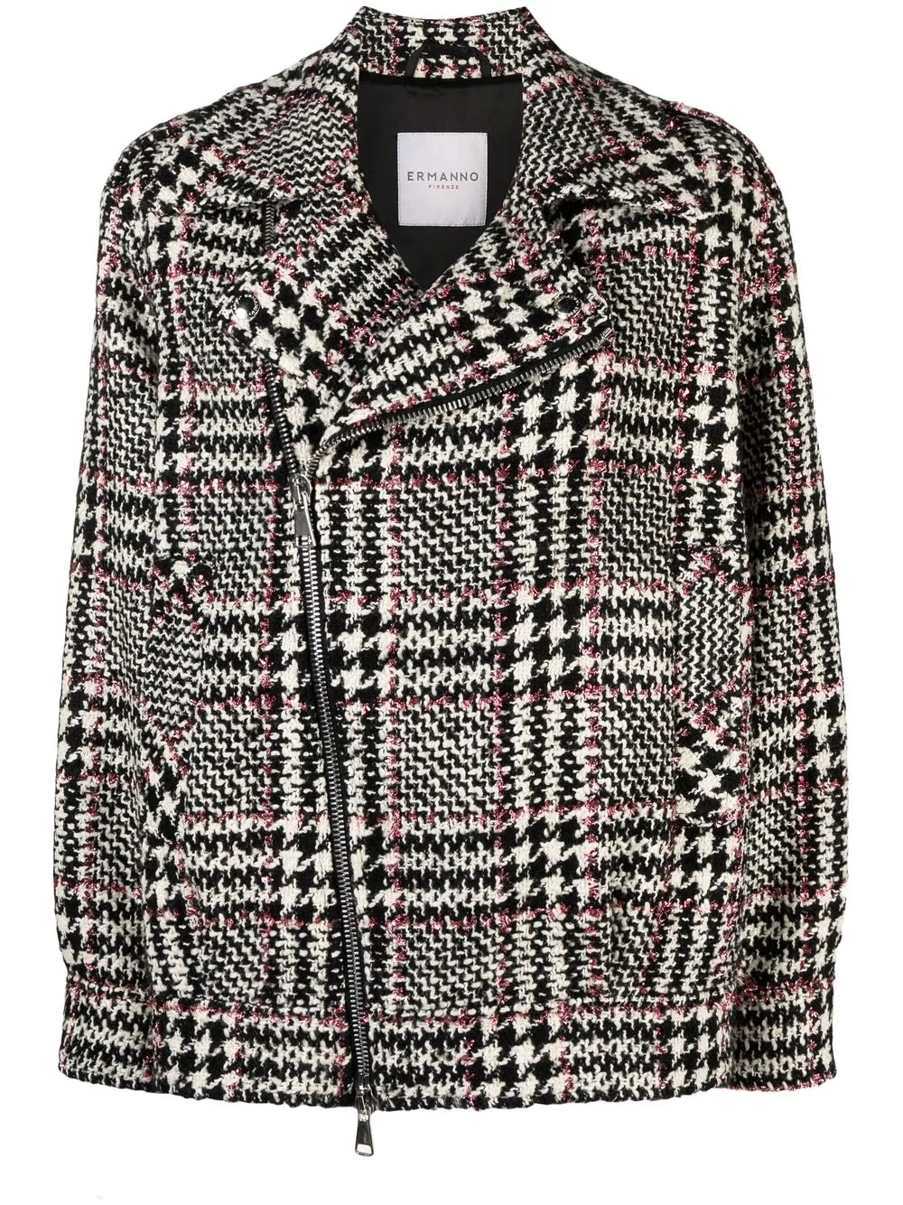 

ERMANNO FIRENZE checked zipped bouclé jacket - Black