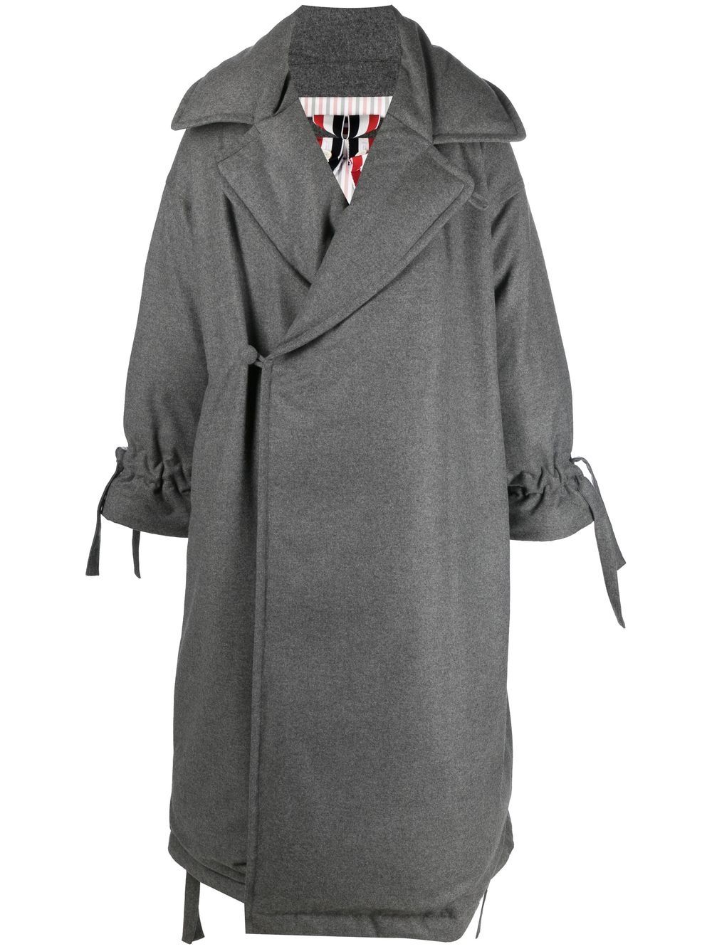 Thom Browne Padded Off-centre Button Coat In Grey
