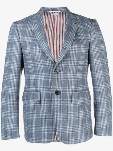 Thom Browne check-print wool-cashmere suit jacket