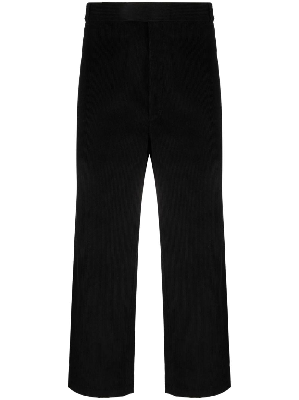 Shop Thom Browne Corduroy Rwb-stripe Trousers In Black